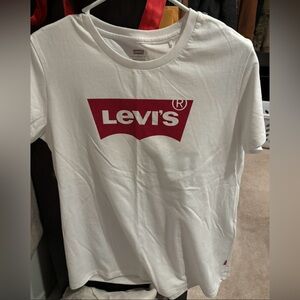 Levi's Red Logo on White Tee